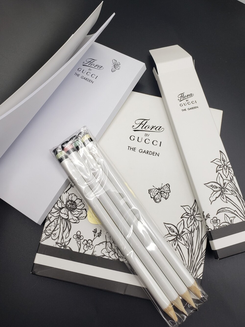 Authentic Gucci Flora Collection "The Garden" Limited Edition Notebook & Pencils